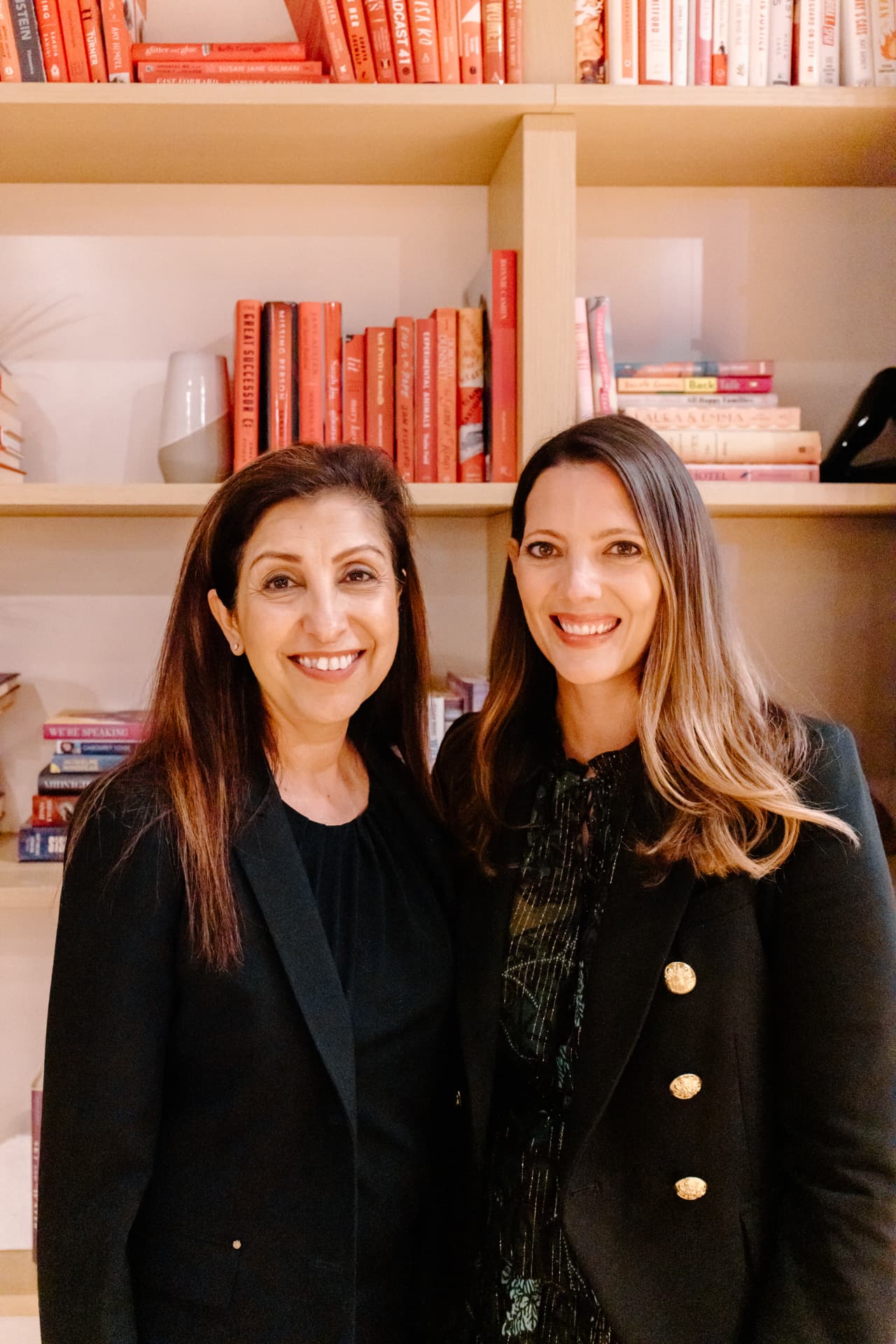A senior leader mentoring a Her Workplace member at a private NYC event